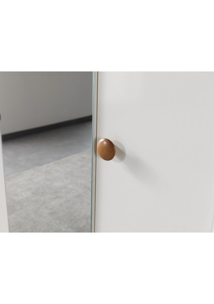 Evi̇mşah Gardirop 4 Kapili Oslo Aynali Çekmeceli Ceviz / Beyaz Dolap fırsatları