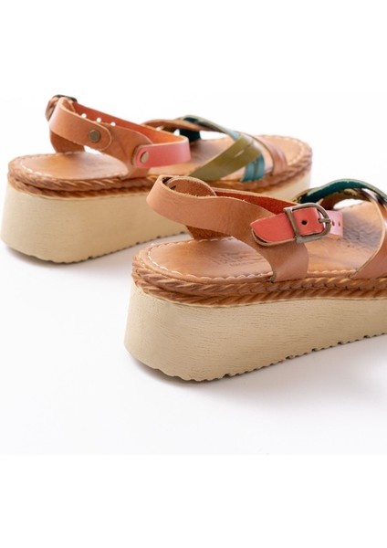 Bayan Sandalet 730-037 Multi Hakiki Deri Ortopedik Taban Kadın Sandalet indirimleri
