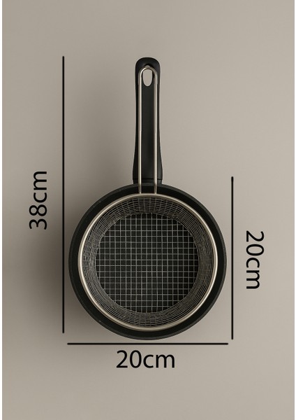 POLOCHEF Melda Granit Kızartma Tavası 20CM Patates Kızartma Fritöz Telli modelleri