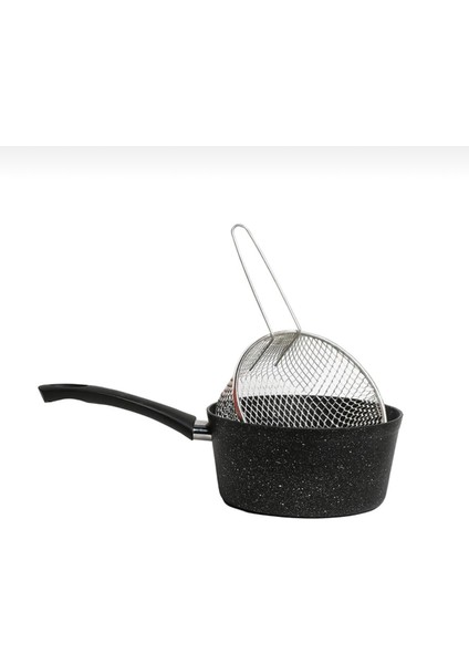 POLOCHEF Melda Granit Kızartma Tavası 20CM Patates Kızartma Fritöz Telli