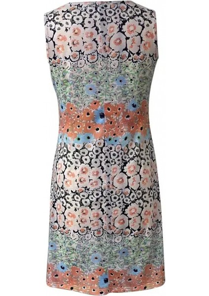 Kadın Kolsuz V Yaka Çiçek Desenli Süprem Elbise Standart-Desenli fırsatları