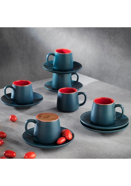 Porselen Çift Renk Kahve Takımı ve Bambu Servis Tepsisi modelleri