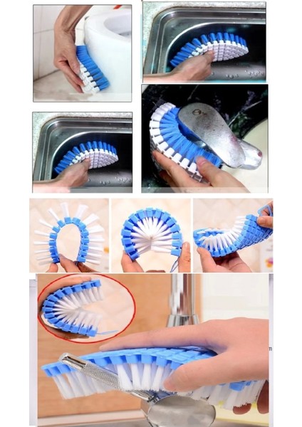 Bükülebilir Esnek Kenar Köşe Lavabo Temizleme Fırçası Banyo Mutfak Fırçası