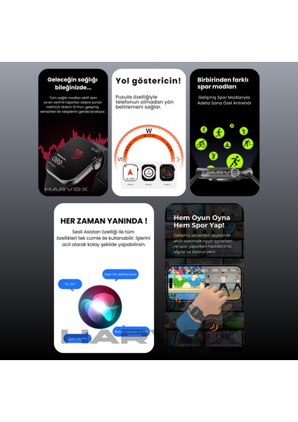 Watch 10 Pro+ Akıllı Saat Apple iPhone ve Android Tüm Telefonlara Uyumlu modelleri