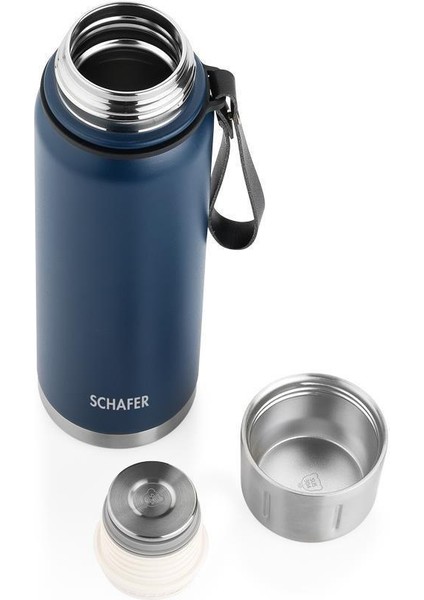 Çelik Termos 750 ml Lacivert Renk ve Katlanır Plastik Sehpa modelleri