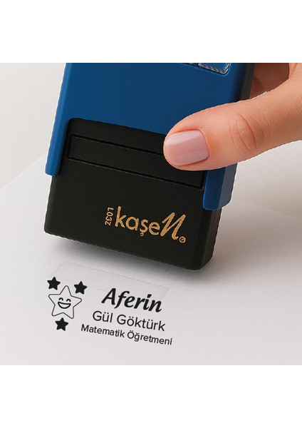 2001 Isimli Aferin Kaşesi - ( Siyah- Mavi- Kırmızı Mürekkep )