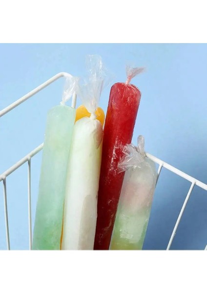 Torbası 100 Adet Ekonomik Dondurma Poşeti 5X33 Cm Buz Torbası Poşeti