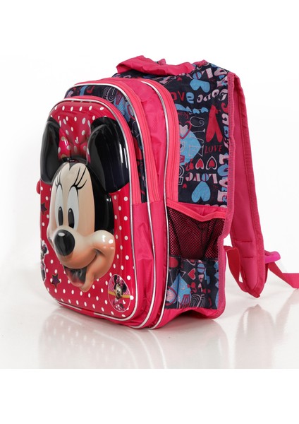 Kız Çocuk Pembe Mickey Mouse Kabartmalı Ilk ve Orta Okul Sırt Çantası modelleri
