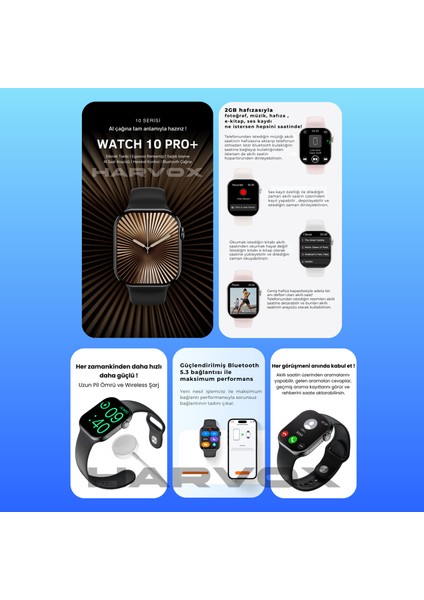 Watch 10 Pro+ Akıllı Saat Apple iPhone ve Android Tüm Telefonlara Uyumlu fiyatları