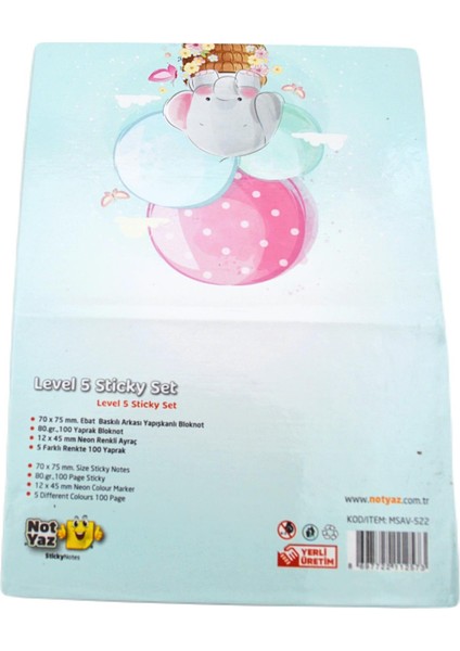 Not Yaz Level-5 Sticky Set 70X75 Yapışkanlı Kağıt+5 Film Index (MSAV-522) fırsatları