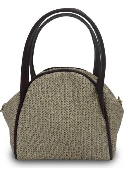 Mimoza Kadın Çantası Örme Krem