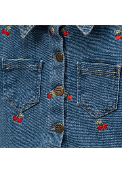 Kız Çocuk 1-4 Yaş Kiraz Nakışlı Ceket fiyatları