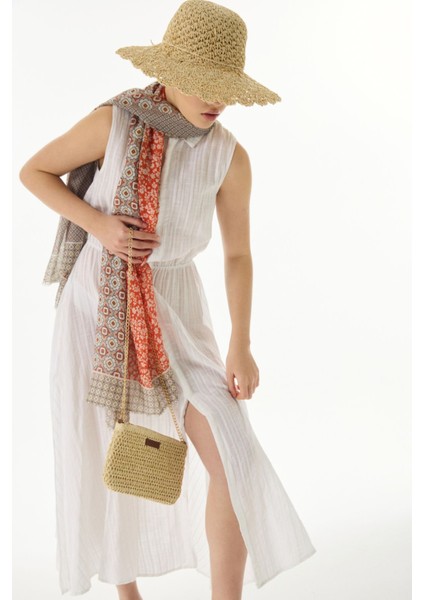 Violet Geometrik Çiçek Desen Turuncu Pamuklu Şal modelleri