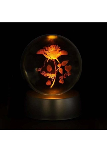 Kişiye Özel Gül Temalı 3D Cam Küre 6cm, Şık ve Özel Tasarım Hediye Seçeneği fiyatları