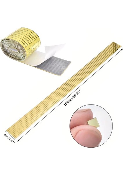1 Metre Uzunluğunda Gold Renk Aynalı Mozaik Taşlı Dekor Bandı 4 cm x 1 mt (4172) indirimleri