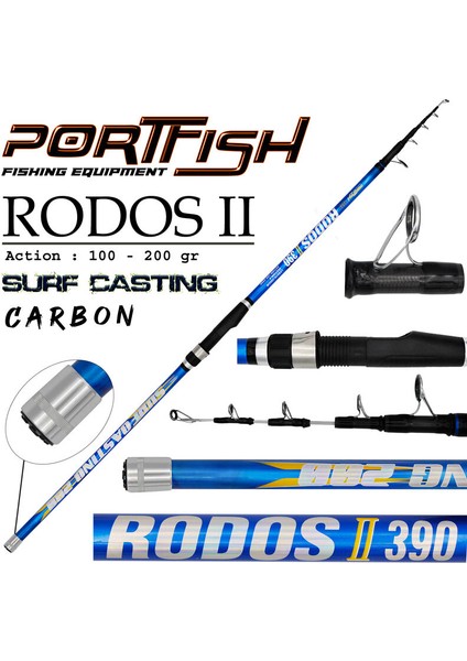 Portfish Rodos 2 Surf 390 cm Olta Kamışı 100-200 gr