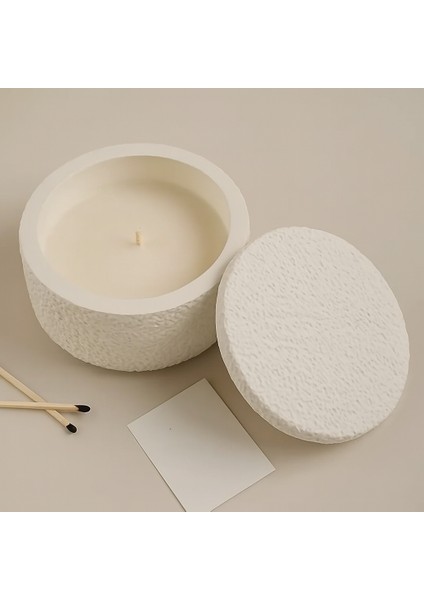 Dekoratif Özel Tasarım Beton Mum – Masaüstü Süs ve Hediye