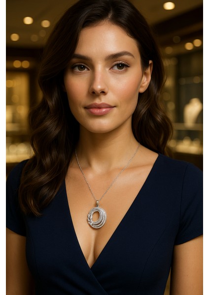 Özel Üretim Baget Taşlı Oval 925 Ayar Gümüş Kolye Livorajewelry modelleri