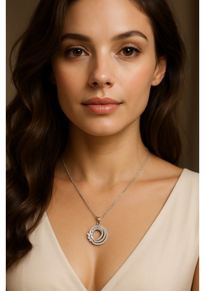 Özel Üretim Baget Taşlı Oval 925 Ayar Gümüş Kolye Livorajewelry indirimleri