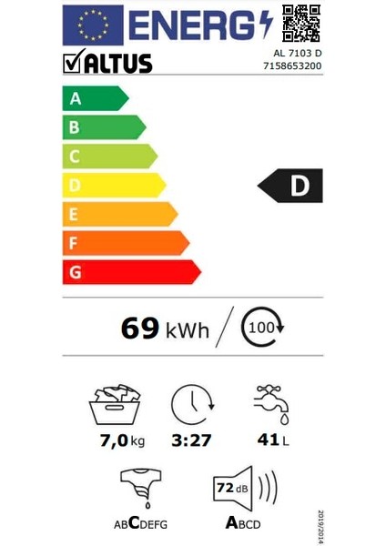 AL 7103 D 1000 Devir 7 kg Çamaşır Makinesi modelleri
