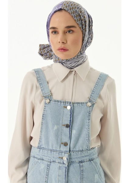 Sahra Desenli Mor Pamuklu Şal modelleri