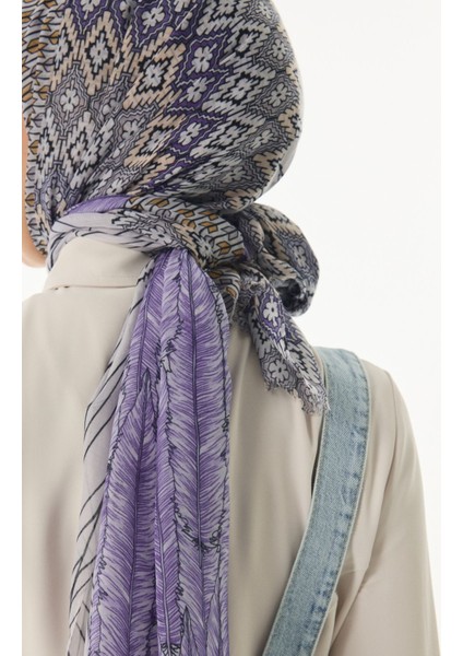Sahra Desenli Mor Pamuklu Şal indirimleri