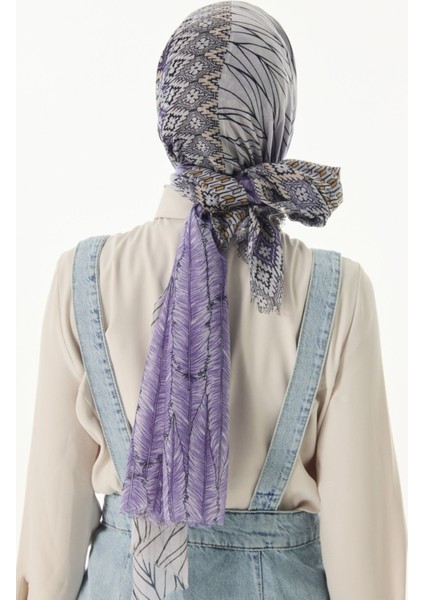 Sahra Desenli Mor Pamuklu Şal