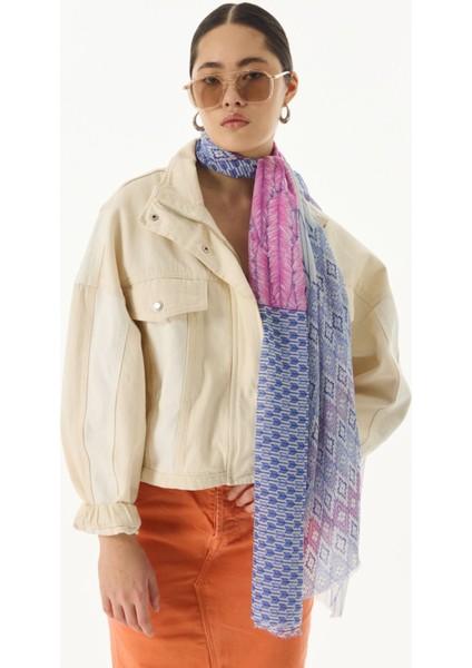 Sahra Desenli Pembe Pamuklu Şal modelleri