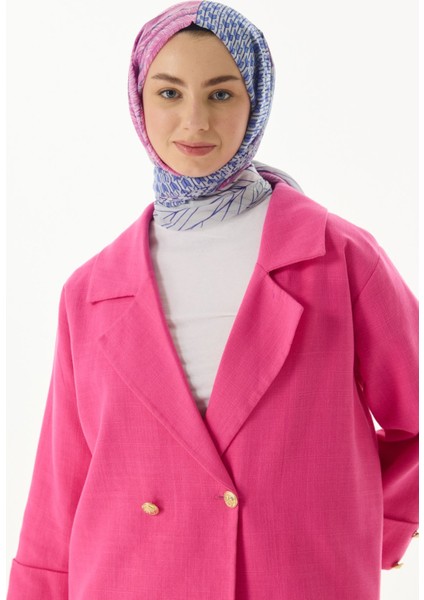 Sahra Desenli Pembe Pamuklu Şal