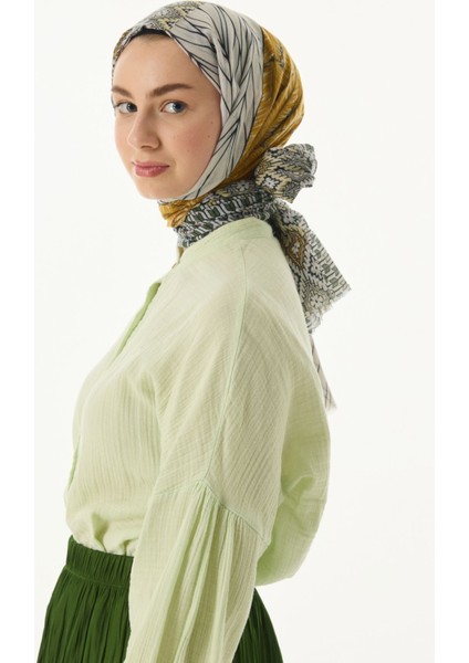 Sahra Desenli Haki Pamuklu Şal indirimleri