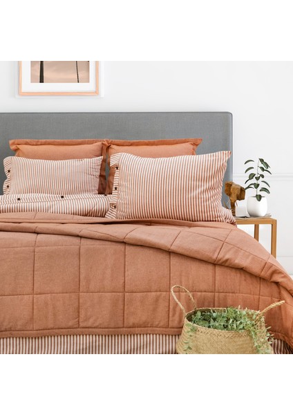 Home Loria Yatak Örtüsü Nevresim Seti 7 Parça-Turuncu fırsatları