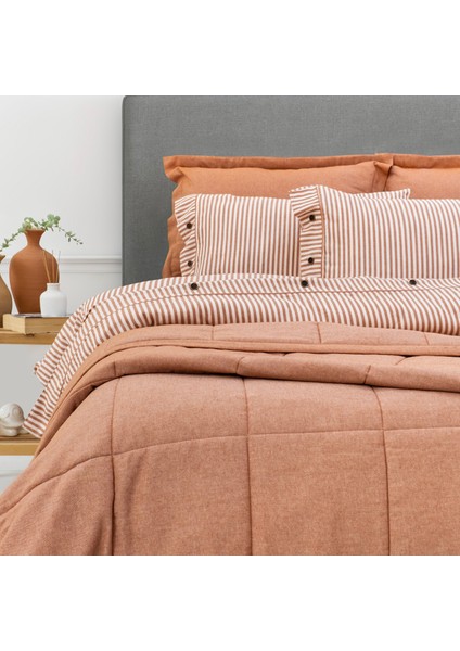 Home Loria Yatak Örtüsü Nevresim Seti 7 Parça-Turuncu indirimleri