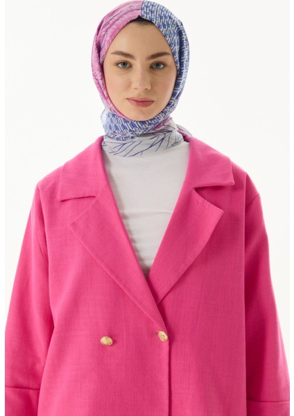 Sahra Desenli Pembe Pamuklu Şal