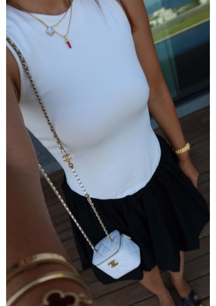 Üstü Penye Altı Poplin Balon Elbise fiyatları