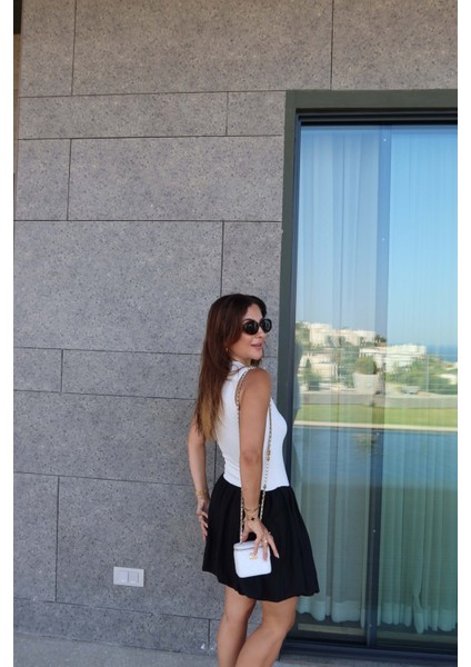 Üstü Penye Altı Poplin Balon Elbise modelleri