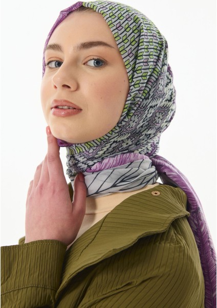 Sahra Desenli Yeşil Pamuklu Şal