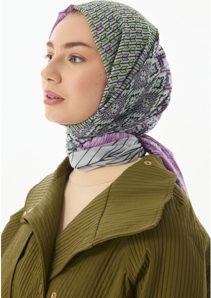 Sahra Desenli Yeşil Pamuklu Şal