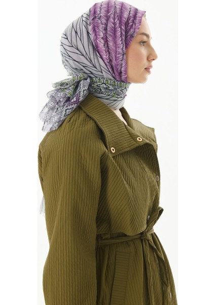 Sahra Desenli Yeşil Pamuklu Şal