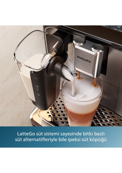 EP3347/90 3300 Serisi LatteGo Tam Otomatik Espresso Makinesi, AquaClean Filtre, 6 İçecek, SilentBrew, Siyah Krom, modelleri