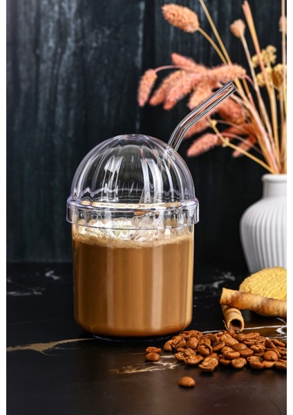 4 Adet Mika Bardak 430 ml (4 Adet Cam Pipet Hediyeli)| Kahve, Limonata, Meşrubat Sunum Bardağı modelleri