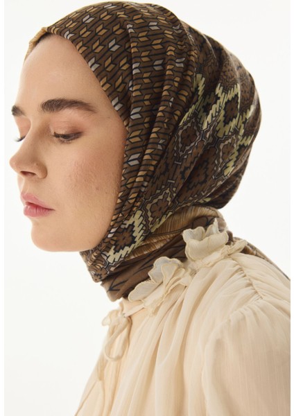 Sahra Desenli Kahve Pamuklu Şal modelleri