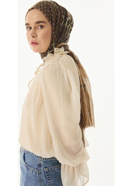 Sahra Desenli Kahve Pamuklu Şal fırsatları