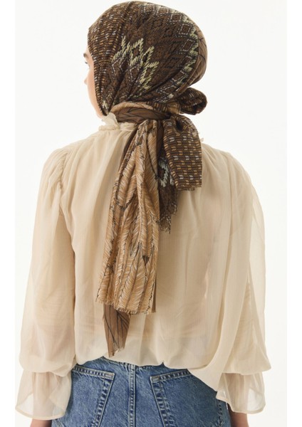 Sahra Desenli Kahve Pamuklu Şal indirimleri