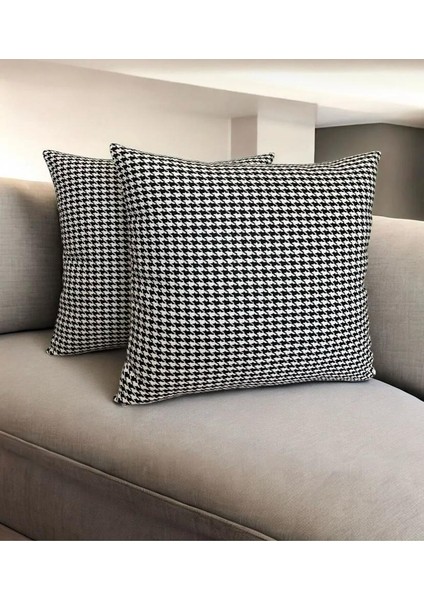 2'li Kazayağı Desenli Dokuma Kırlent Kılıfı 'siyah & Beyaz! fiyatları