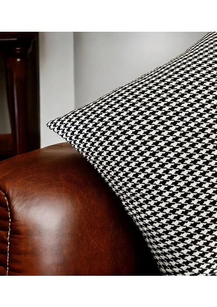 2'li Kazayağı Desenli Dokuma Kırlent Kılıfı 'siyah & Beyaz! fırsatları