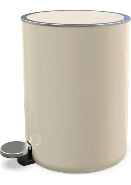Primanova M-E66-09 Lenox Bej Pedallı Çöp Kovası 5 Lt.