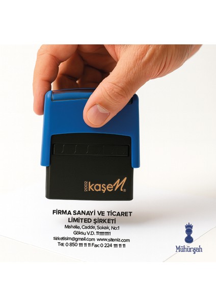 2002 Firma-Şirket Kaşesi - ( Siyah- Mavi- Kırmızı Mürekkep )