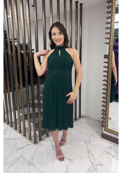 Komple Piliseli Astarlı Şifon Elbise modelleri