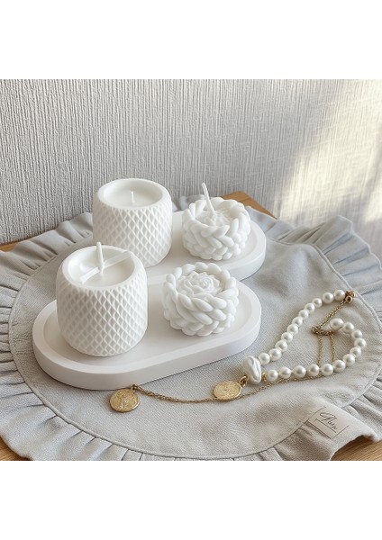 Dekoratif Yüzüklük & Mumluk Seti – Masaüstü Süs ve Hediye
