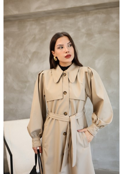 Kadın Balon Kol Uzun Trençkot fırsatları